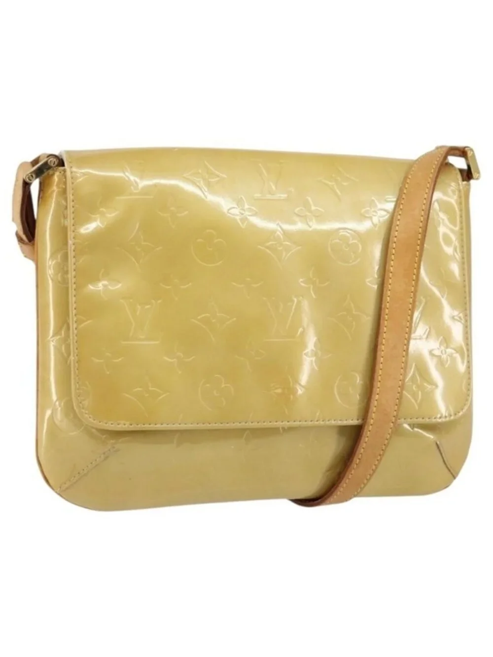 Authentic LOUIS VUITTON Monogram Vernis Thompson Street Bag Beige M91301 LV